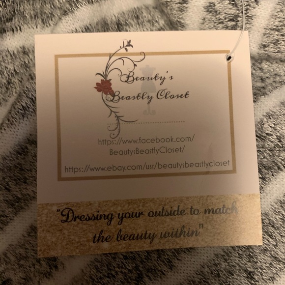 Pretty Gray and White Striped Cardigan  Size L  NWT - Picture 9 of 13